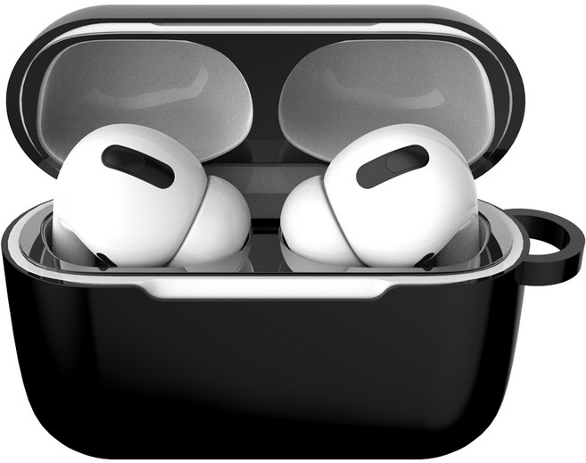 로랜텍 철가루 방지 부착 스티커 2p, 에어팟 프로3세대, 블랙, 1세트