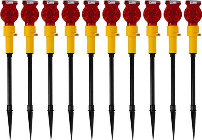 TG전자 태양광 LED 경광등 태양열 경고등 쏠라 점멸등 멧돼지 고라니 퇴치 경광등+파이프 세트, 10개