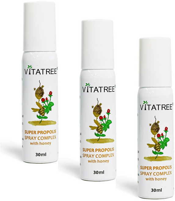 V-Tree 프로폴리스 꿀 페퍼민트 오랄 스프레이, 3개, 30ml