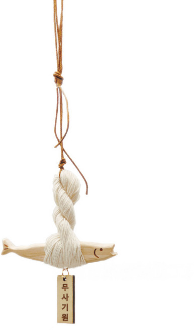 액막이 명태 미러걸이형 새차선물 현관 차량용, 1개, 무사기원 고무원목