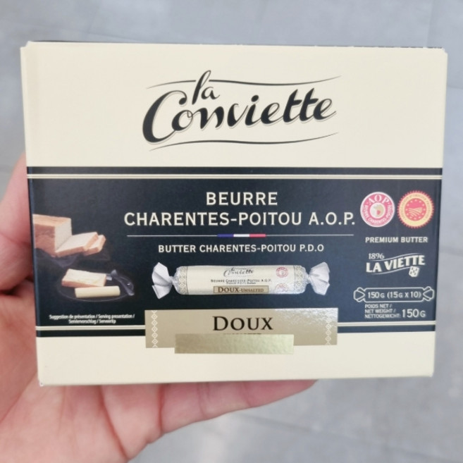 라꽁비에뜨 AOP 무염버터, 150g, 1개