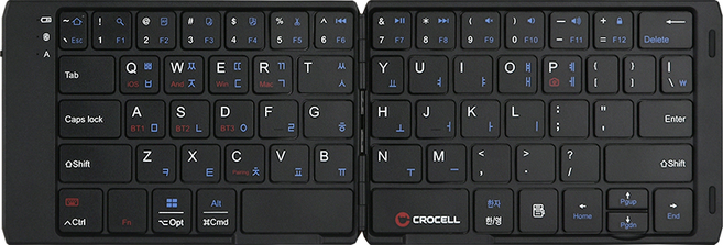 크로셀 C-Flip Value 벨류 접이식 블루투스 5.2 키보드 휴대용 태블릿, 블랙