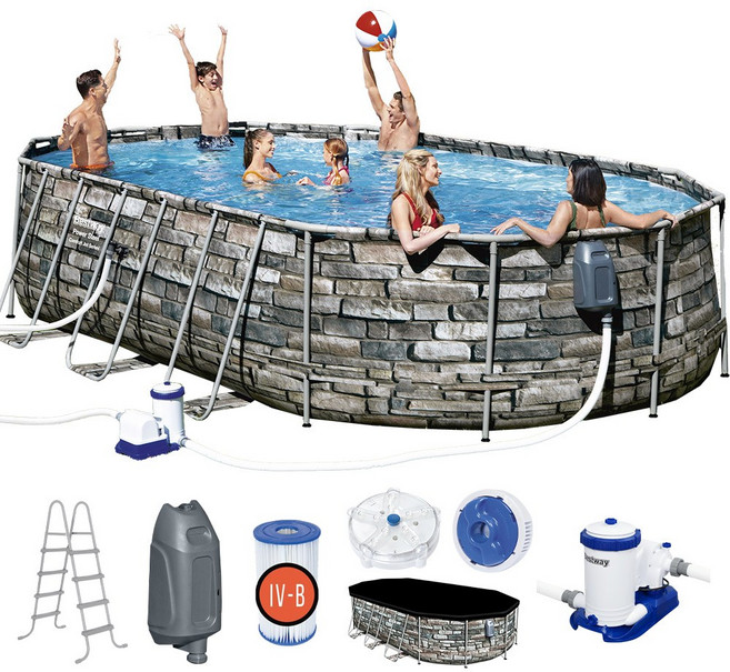 베스트웨이 대형 타원기둥 풀장 6종세트 BW_56719 (610x366x122cm), 단품, 1개