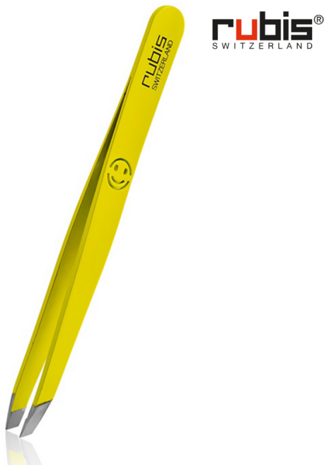 루비스 트위저 스위스 명품 기본사선형 족집게 쪽집게 트위저 핀셋, 스마일 옐로우 1K133E1, 1개