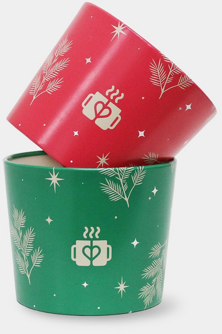 겨울기획 에어홀더 컬러스노우 2종세트 500개 1박스 / pet92파이 종이컵10/13oz용, 1세트, 500개입