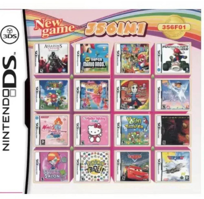 NDS 게임 카드 결합 카드 NDS 카세트 482 IN1 280 4300 0 23 in 1 3DS NDS, 8) 356 in1, 1개