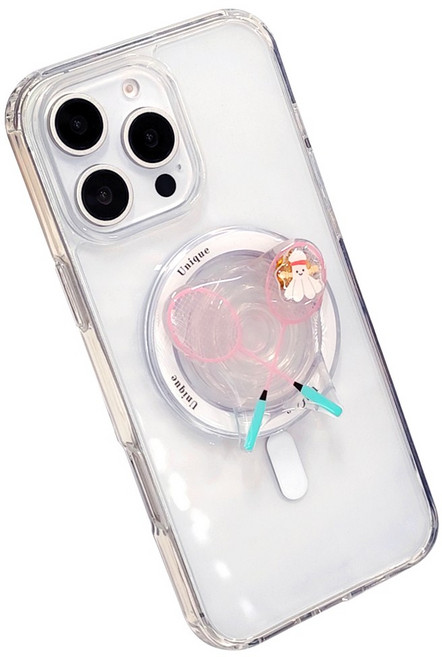 5세컨즈 귀여운 스포츠 캐릭터 핸디 맥세이프 호환 탈부착 그립 거치대 스마트톡, 1개, 라켓 스마트톡