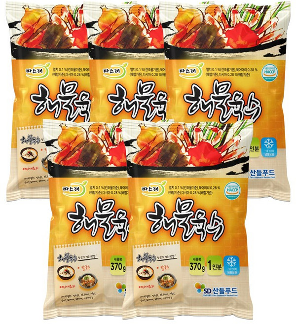 [산들푸드] 해물육수 다용도 만능 육수 5팩, 5개, 370g