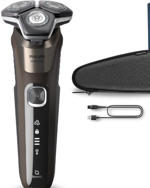 필립스 5000 시리즈 전기면도기, SKINIq/면도기, (ONE COLOR)Deep Br