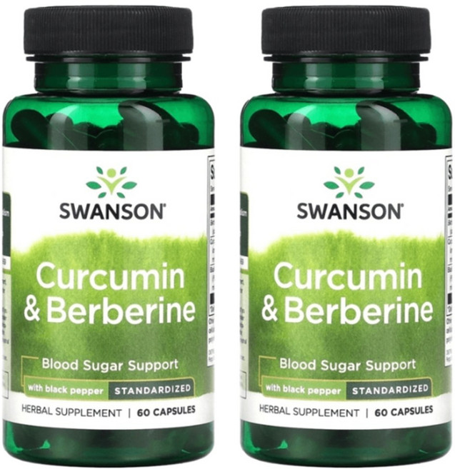 Swanson 슈페리어 허브 커큐민 & 버베린 캡슐, 300mg/60캡슐, 2개, 60정