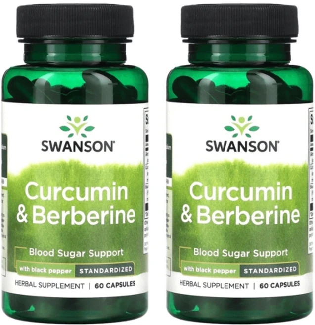 Swanson 슈페리어 허브 커큐민 & 버베린 캡슐, 300mg/60캡슐, 2개, 60정 - 쿠팡