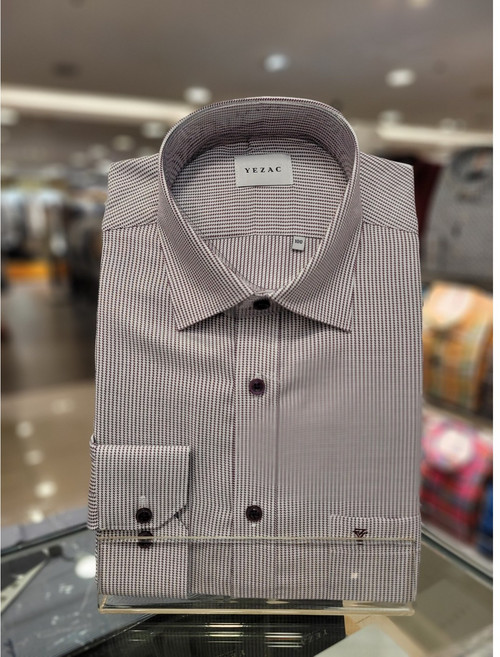 YJ4FBR108 일반핏 짜임이 예쁜 투톤 와인색 모달 텐셀소재 부드러운 신축성 긴팔 셔츠남방