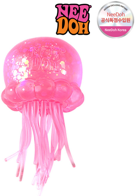 [공식수입원] 니도 젤리피쉬 Jelly fish 해파리 NeeDoh 로제 스트레스볼 말랑이 스퀴시 슬라임, 1개, 젤리피쉬_핑크