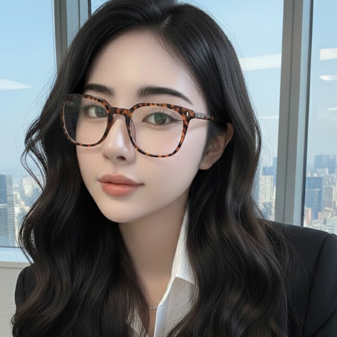 시그널 컴퓨터 스마트폰 블루라이트 차단 학생용 사각 뿔테안경