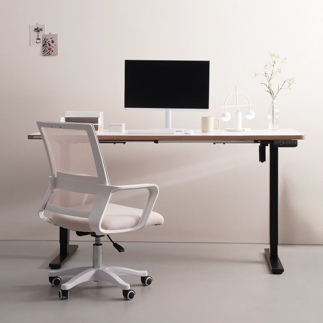 덱스탑 스마트 모션데스크 ECO 스탠딩 높이조절 책상 (14001600), 1600_NEW화이트상판 / 화이트ECO프레임, 셀프DIY설치(택배)