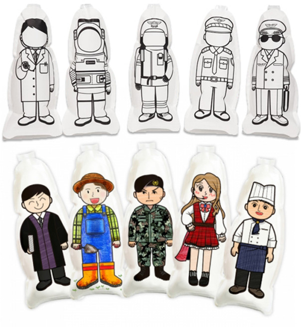 컬러룬 직업 풍선 10인 KIT B 5종 직업 각2입, 직업풍선10인 B_$WNG, 1개