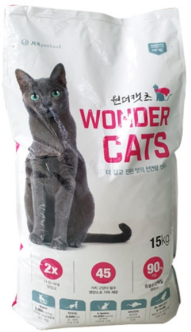 원더캣츠 전묘용 15kg, 닭+연어, 1개