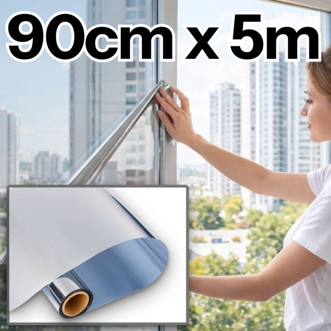 굿새로이 사생활보호 무점착 단열필름 썬팅 시트지, 다이아몬드 실버