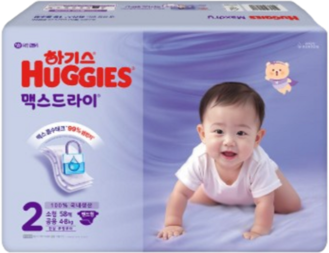 하기스 맥스드라이 밴드형 기저귀 남녀공용, 2단계, 522매