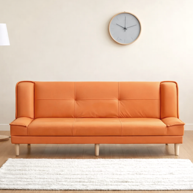 [무료로켓설치] 엘티제이 편안한 접이식 소파베드 L006, 오렌지