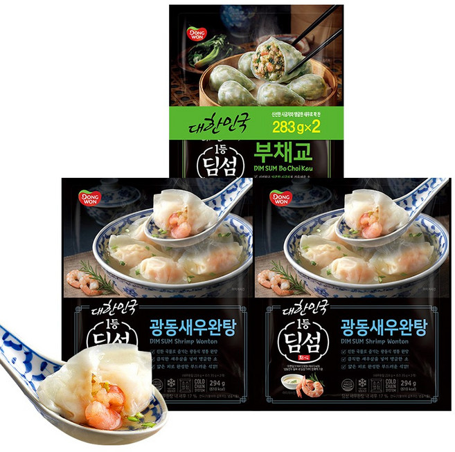 동원 딤섬 부채교 283g x2봉 +딤섬 새우완탕 294g X 2개