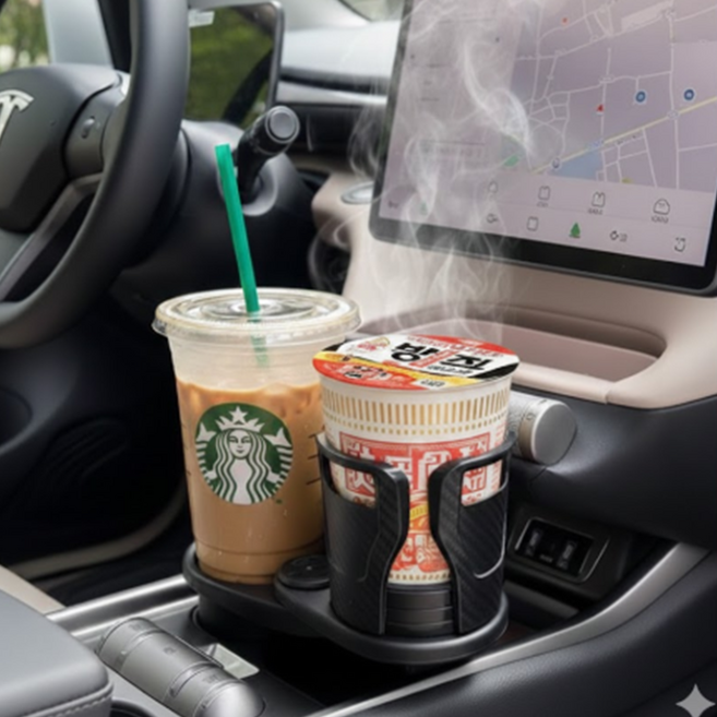 홀인냥 자동차 컵홀더 확장형 대형컵홀더 대형텀블러 홀더, 블랙, 1개