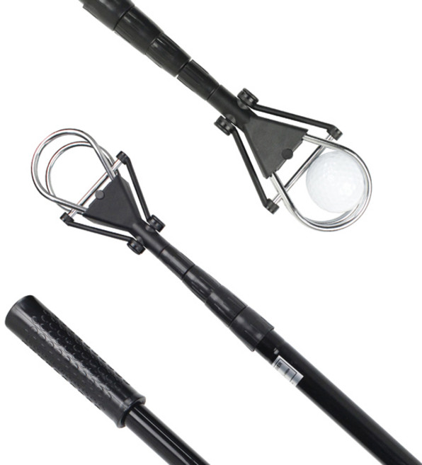 CRESTGOLF 해저드 골프공 회수기 5단 신축형 클립식 볼리트리버, 레드