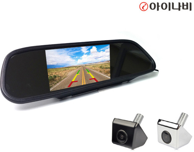 아이나비후방카메라 RCA220 5인치 룸미러 모니터 세트, 선택1_5인치 룸미러+머큐리 후방카메라, 크롬, 자가설치, 1세트