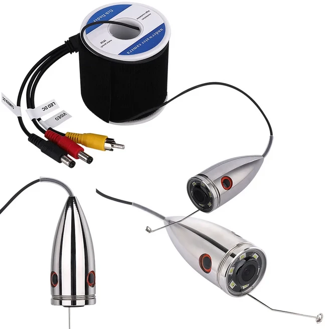 어군탐지기 Maoteking-HD 720P 와이파이 무선 수중 낚시 비디오 카메라 스테인레스 스틸 IOS 안드로이드, 협동사, 03 White LEDs 30M Cable, 1개