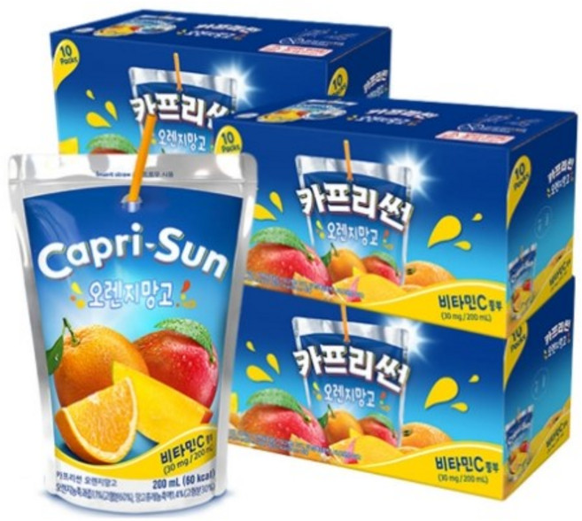 농심 카프리썬 오렌지망고, 10개, 200ml