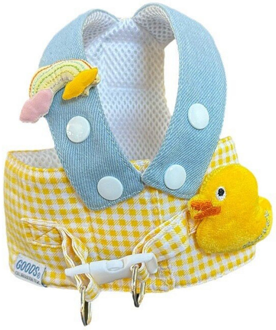 봄여름용 하네스 세트 강아지하네스 소형견하네스 하네스옷 가슴띠+모자+끌림줄 3종 세트, 1개, 가슴과 등을 위한 끈 두 조각 세트