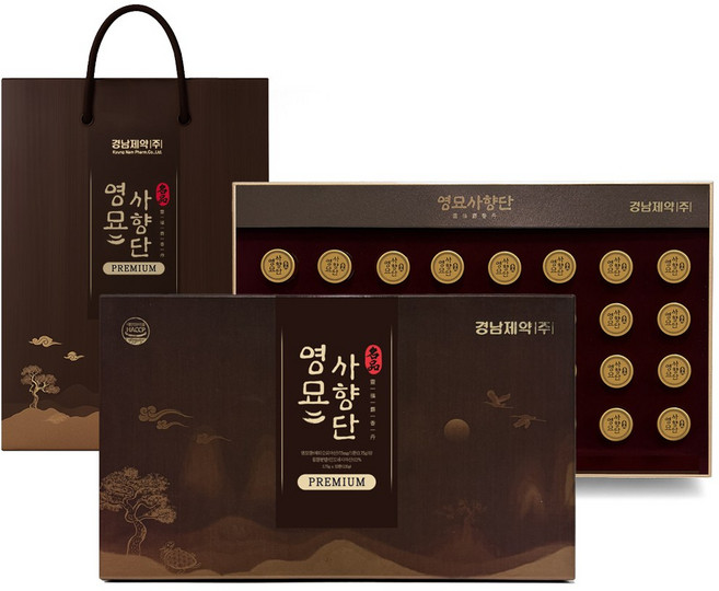 경남제약 영묘사향단 프리미엄 침향환 쇼핑백, 120g, 1박스