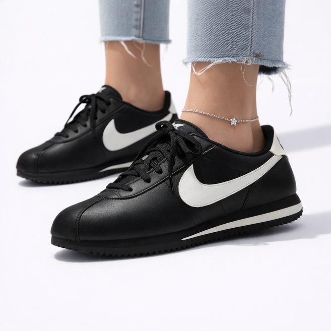 백화점정품 나이키 코르테즈 레더 블랙 편한 데일리 여성 운동화 올아울렛