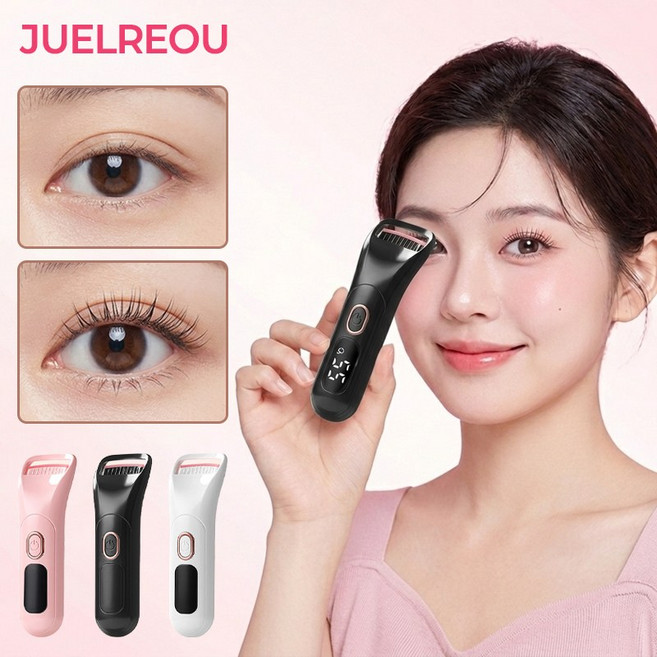 JUELREOU 속눈썹 고데기 히팅뷰러 3단계 온도 감온변색 실리콘 스트립, 블랙, XH-016