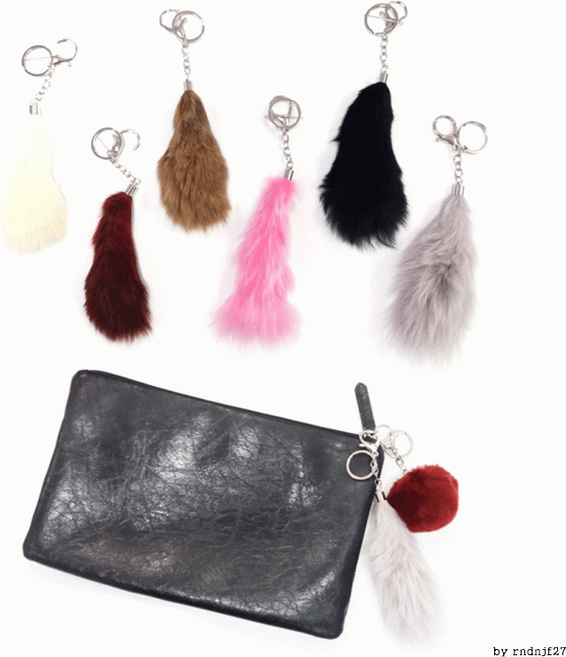 [지니몰] 폭스퍼테일키링 폼폼이키링 여우꼬리키링