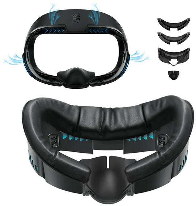 메타퀘스트3 안면폼 AMVR 가죽 환기커버 베이직버전 빛샘방지 악세사리, 단품, 1개, AMVR 메타3 안면폼(베이직버전)