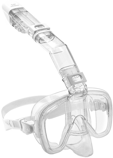 위베런 프리다이브 스노쿨링 마스크 숨쉬기편한 일체형 스노클링 장비 프리다이빙 물안경 세트, 화이트