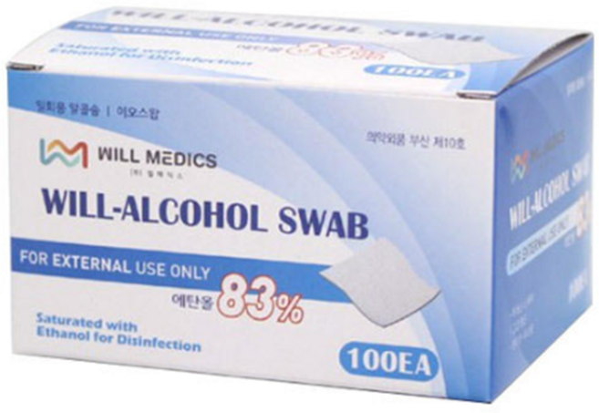 윌메딕스 알콜스왑 에탄올스왑 개별포장 100개입 5통, 5개