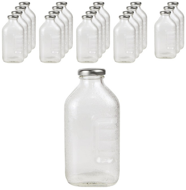 가인글로벌 사각델몬트500 유리병, 38러그캡 (실버), 20개, 500ml