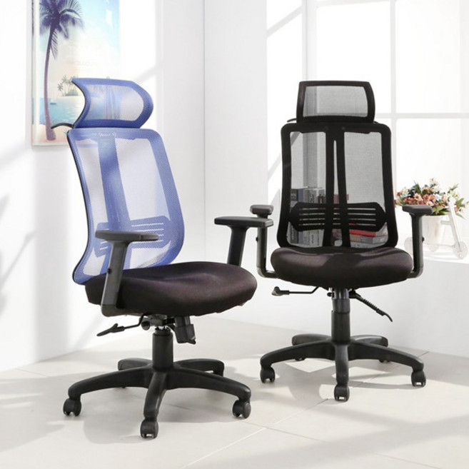 SIHOO 人體工學電腦椅 寬頭枕護腰半網椅 成型泡棉辦公椅 舒適腰撐 適用150-185cm, 黑色