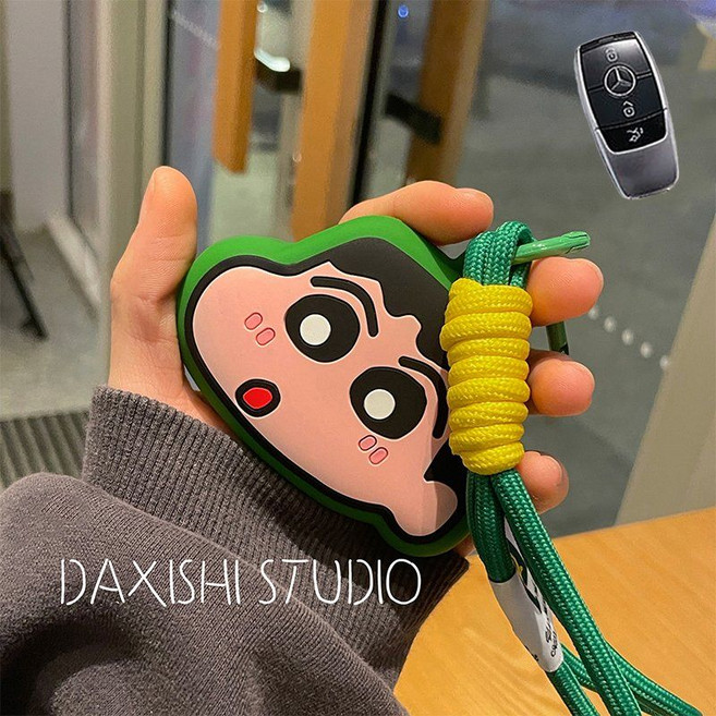 메르세데스 신짱구 캐릭터 벤츠 스마트키 실리콘케이스 스트랩 스마트키커버, 2번 벤츠, 1개