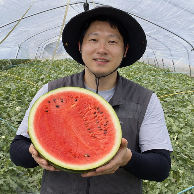 [상위1%] 초고당도 프리미엄 당도선별 흑수박 흑미 하우스 수박, 1세트, 5KG