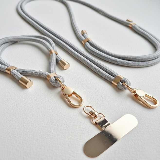 루센티 핸드폰고리줄 휴대폰스트랩 핸드폰줄 도난방지스트랩, 1세트, 라이트그레이