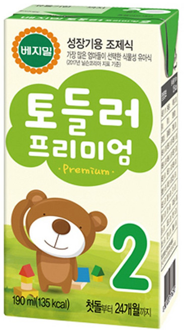 16팩x2개 베지밀 토들러 프리미엄 2단계 (32팩), 190ml