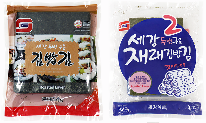 세강 두 번 구운 김밥김(100매) 꼬마김밥김(200매) / 100% 국내산 최고급원초를 두번 구워 더 고소한 김밥김, 세강두번구운김밥김(100매)