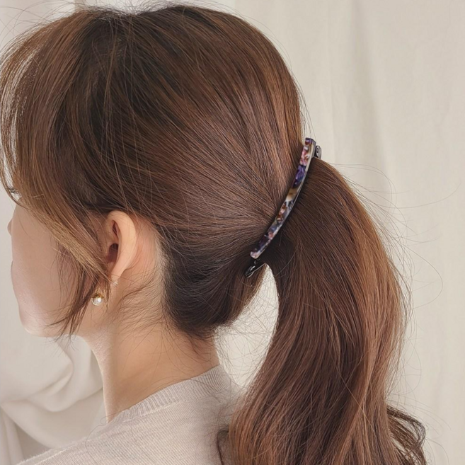 [초콜리트쥬얼리] 보니스 프랑스핀 셀룰로오스 얇은 바나나 집게핀 헤어핀 7color