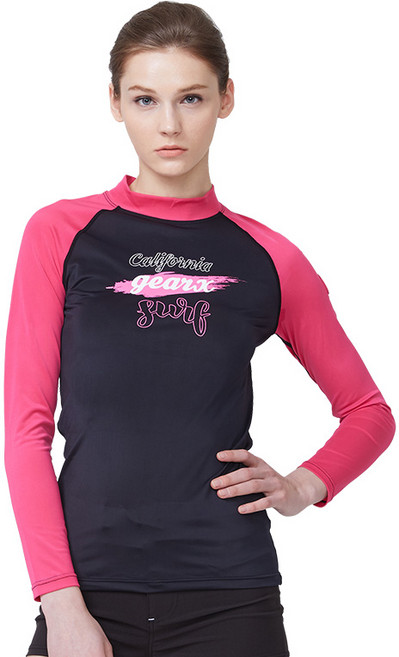 기어엑스 여자 래쉬가드 F02 블랙핫핑크