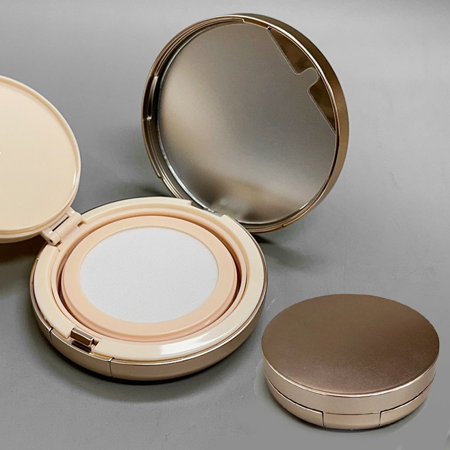 포포라운지 메쉬망 에어쿠션 DIY 공용기 팩트 케이스, 1개, 유광골드