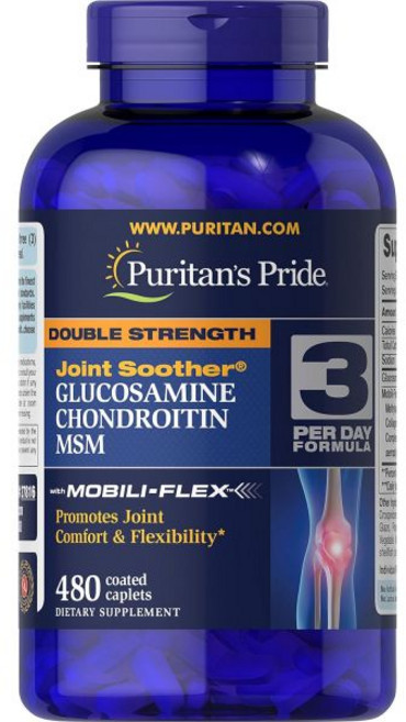 퓨리턴의 프라이드 글루코사민 콘드로이틴 MSM 하루 3회 복 공식 Puritans Pride, 퓨리턴의 프라이드 글루코사민 콘드로이틴 MSM 캡슐 하, 480, 1개