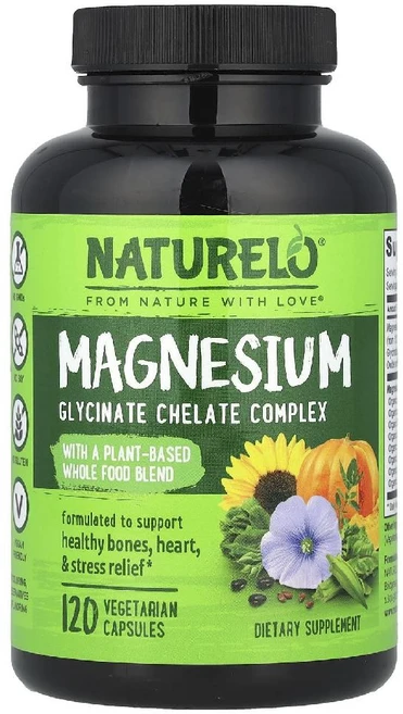 내추렐로 마그네슘 글리시네이트 킬레이트 복합체 200mg 베지 캡슐 120정 (4개월분), 1개 - 쿠팡